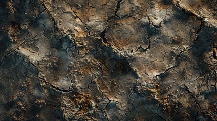 Fototapeta premium Close up view of the textured dried earth with clay and sand