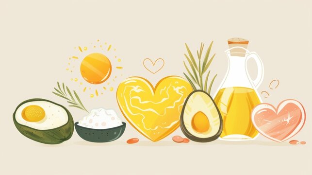 A diagram explaining how high oleic acids help improve cardiovascular health by reducing cholesterol levels.