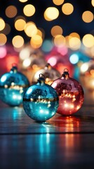 Fototapeta premium christmas decoration on red background