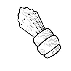 barbershop neck brush handdrawn illustration