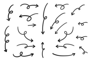回転　ぐるぐる　手描き矢印セット