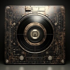 Uneven Edges Frame with Scratches for Retro Vinyl Album Cover