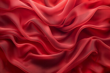 Obraz premium Elegant Flowing Red Silk Fabric Luxurious Texture and Vibrant Color for Fashion and Design