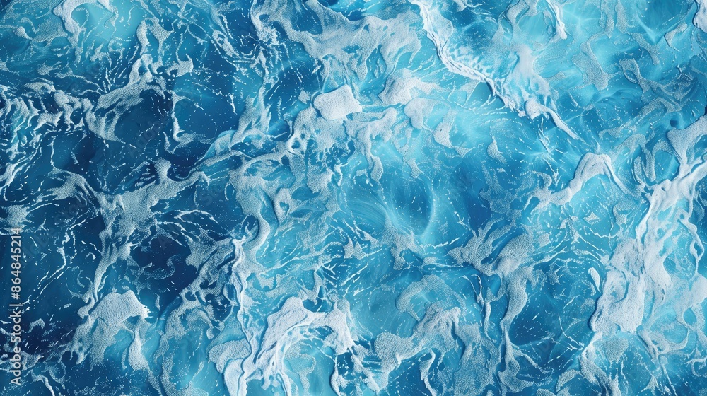 Sticker Texture of ocean water in a blue hue