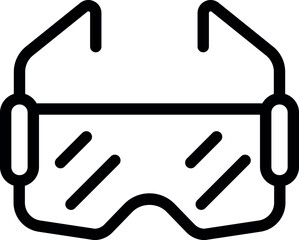 Simple icon of protective glasses, emphasizing the importance of safety equipment