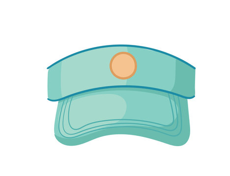 Turquoise color modern visor cap hat for summer and hot weather vector illustration isolated on white background