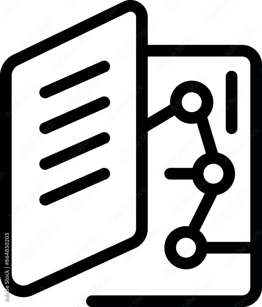 Poster open book icon representing the concept of data analysis and information research