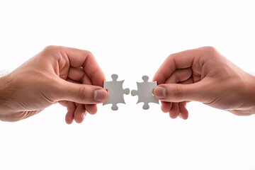 a close-up of hands holding two pieces of a puzzle