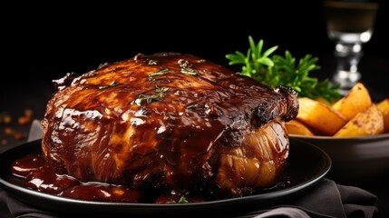 Engage customers with tantalizing BBQ images for menus and advertisements of assorted grilled meat in a restaurant.