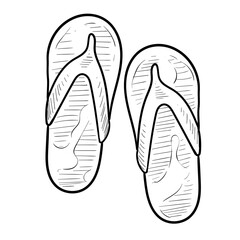 slippers handdrawn illustration