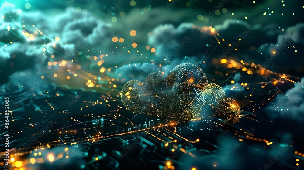 Poster Cloud computing for digital transformation Heavy computing power storage and IT infrastructure supporting internet of things chatbots augmented reality machine learning big data analyt : Generative AI