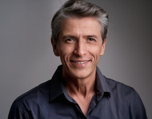 Studio Portrait of Handsome Senior Man