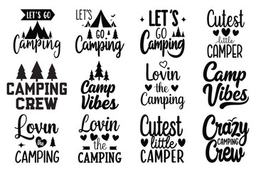 Fototapeta premium Camping, Typography, and Design Bundle