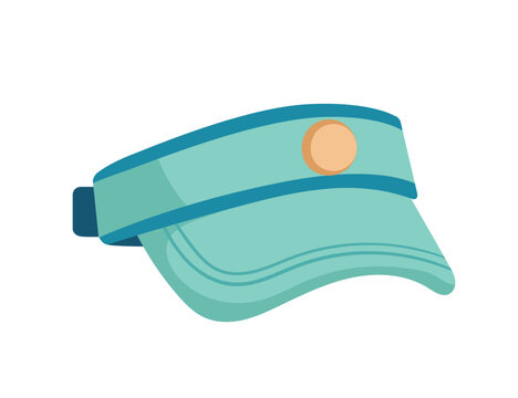 Turquoise color modern visor cap hat for summer and hot weather vector illustration isolated on white background