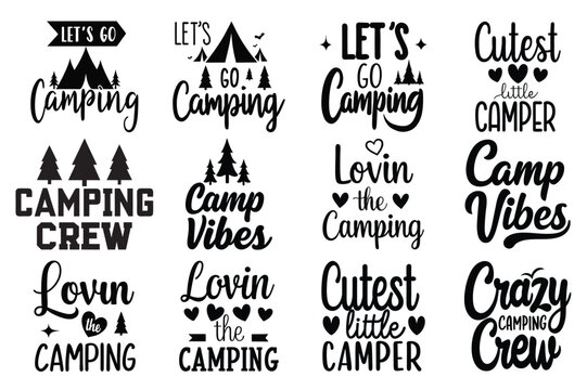 Camping, Typography, and Design Bundle