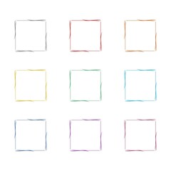 Simple Decorative Line Border Frame icon isolated on white background. Set icons colorful