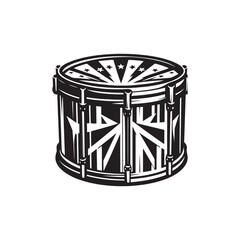 Minimalist Steel Drum Vector Design - Steel Dum Silhouette - Musical Instrument Illustration.