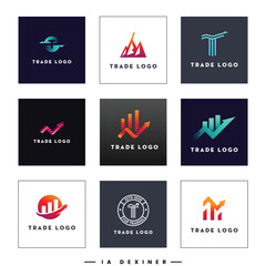 Trade logo templates modern flat arrows shapes design 