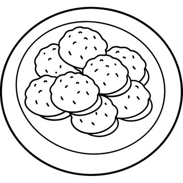 recommend clip art: cookies outline coloring book page line art illustration digital drawing