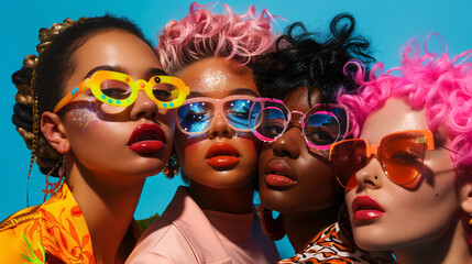 a group of women wearing sunglasses