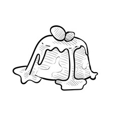 pudding handdrawn illustration