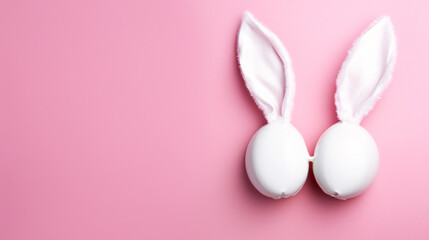 a white egg shaped bunny ears