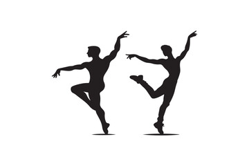 Dancer silhouette vector with white background