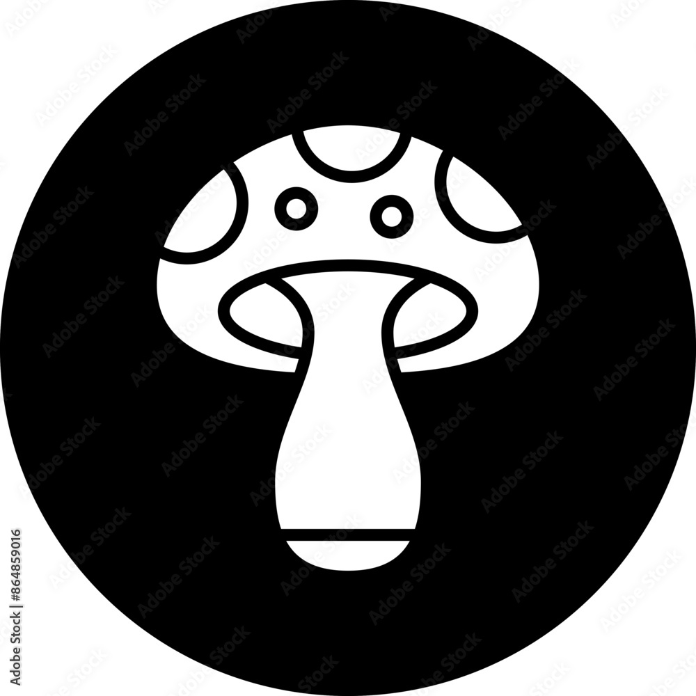 Poster mushroom icon style