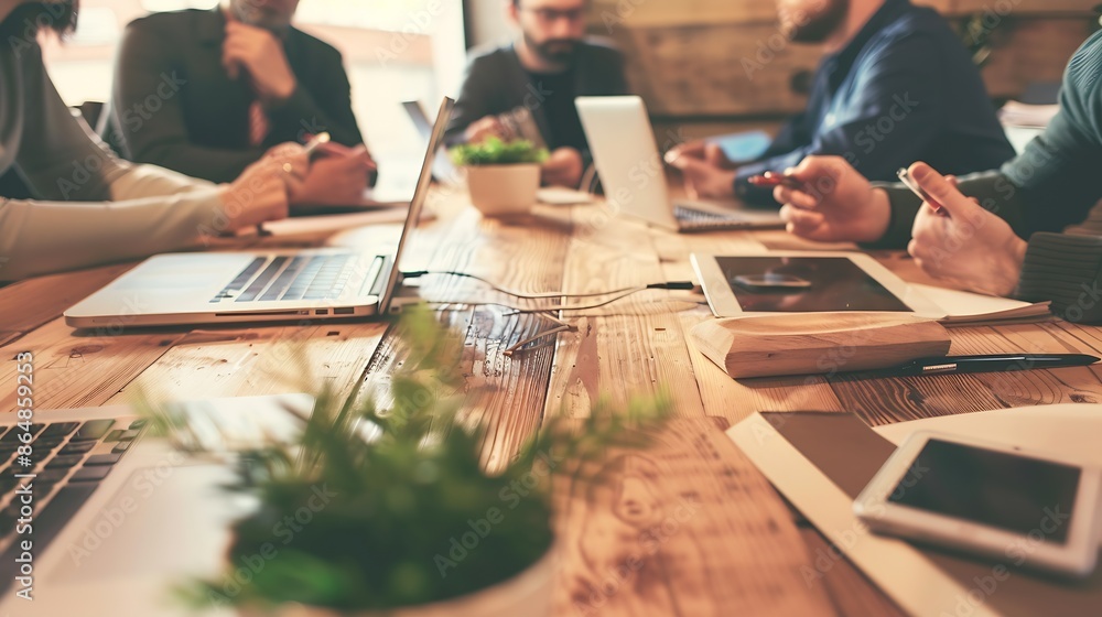 Leinwandbilder Group business people and discussion for training in office meeting coaching or editor learning about us in startup Internship creative or diverse team in conversation strategy or writ : Generative AI