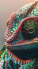 Close-up of a colorful chameleon