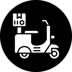 Delivery On Bike Icon Style