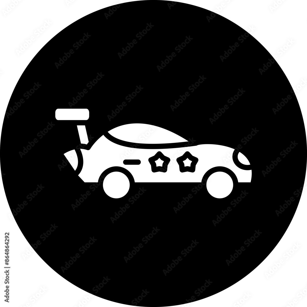 Canvas Prints Racing Car Icon Style