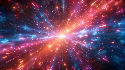 Energetic futuristic abstract background, swift movement, bright and vivid, central focal point, rule of thirds, professional image