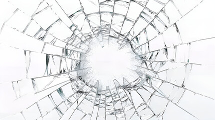 Obraz premium The clear glass was smashed until it cracked. 
