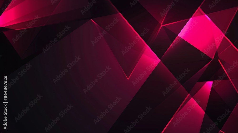Aufkleber black pink red modern abstract background geometric shape viva magenta color 2023 triangles lines st