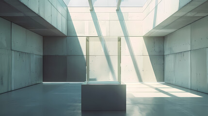 Obraz premium The cube sits in the center of an empty room