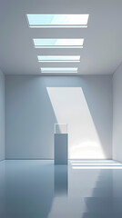 Obraz premium The cube sits in the center of an empty room