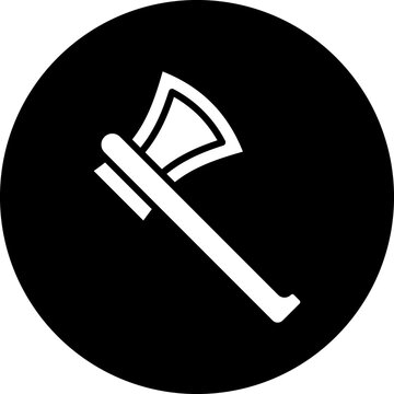 white axe on black circle clip art preview