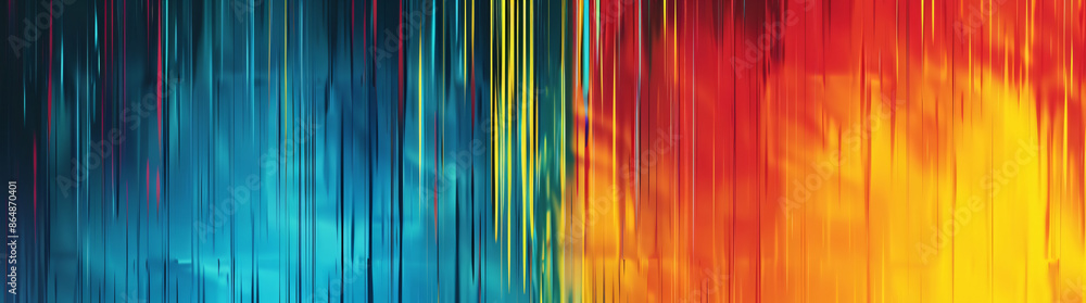 Aufkleber colorful vertical lines background with a gradient of blue, red and yellow colors. abstract digital 
