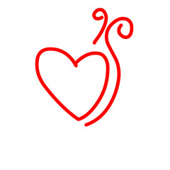 Love Heart line drawn