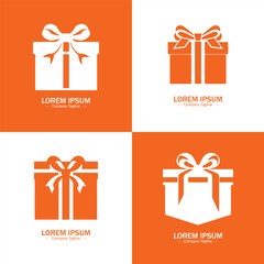 Collection of gift box icons. Logo of box. gift box simple icon. boxes vector symbols.Set of gift box