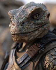 Fototapeta premium close-up of a colorful lizard