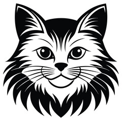 Fototapeta premium Vector of a cat face design on white background. Pets, Animals.