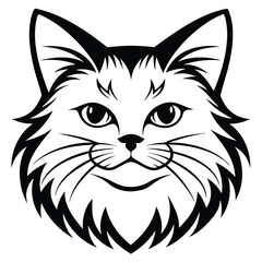 Obraz premium Vector of a cat face design on white background. Pets, Animals.