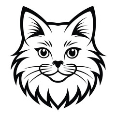 Vector of a cat face design on white background. Pets, Animals.