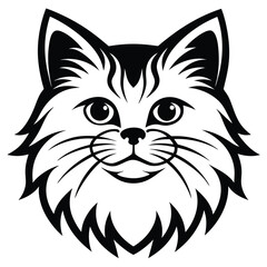 Fototapeta premium Vector of a cat face design on white background. Pets, Animals.