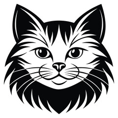 Vector of a cat face design on white background. Pets, Animals.