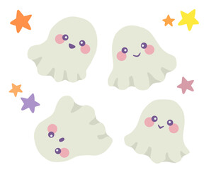 かわいいお化けのイラスト ベクター素材