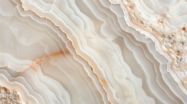 Detailed close-up of white and beige agate stone