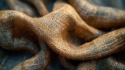 Fototapeta premium Close-up of the texture and weave of burlap fabric, 8K, Full HD.